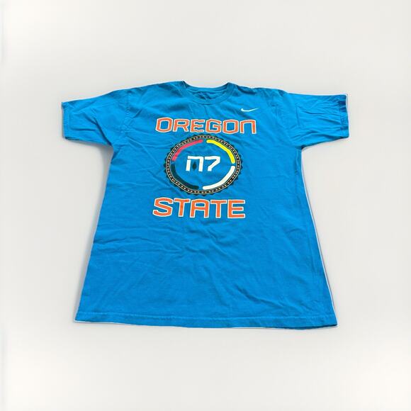 Nike Mens Blue Standard Fit N7 Oregon State Beavers Short Sleeve T-Shirt Size M - Picture 1 of 7